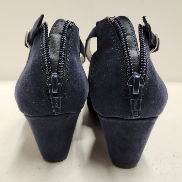 American Rag Miley Womens Closed Toe Ankle Strap Navy Wedge Heels Size: 6.5M - Picture 5 of 8